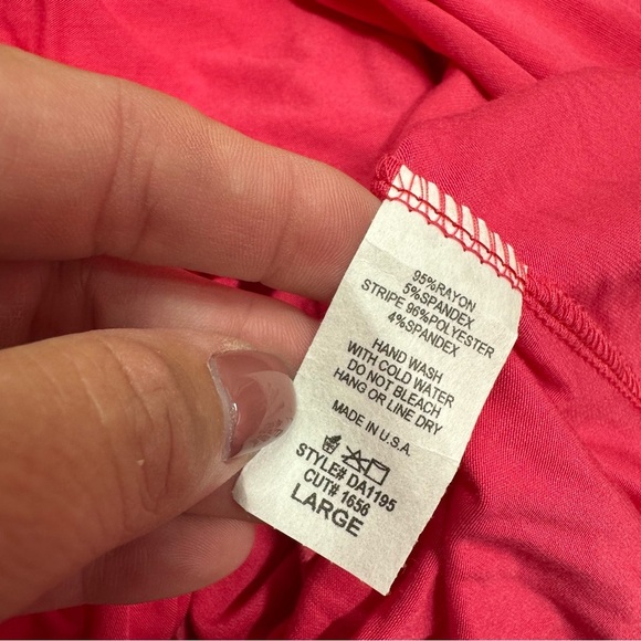 NWT bombom boutique Maxi tank dress high waisted contrast stripes hot pink - Picture 9 of 12